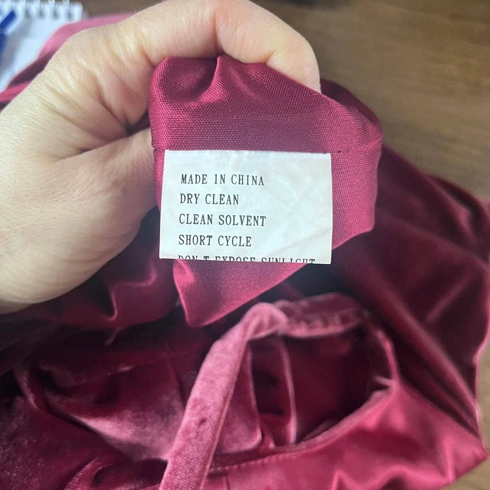 Revelry Nadia Velvet Maxi Dress Cabernet Burgundy Size 16 Formal Bridesmaid - Picture 8 of 10